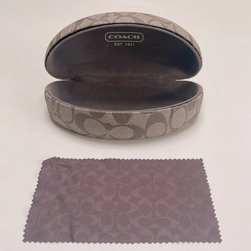 COACH Sunglasses Case + Cleaning Cloth in Signature C Print (no sunglasses) EUC - Picture 2 of 7
